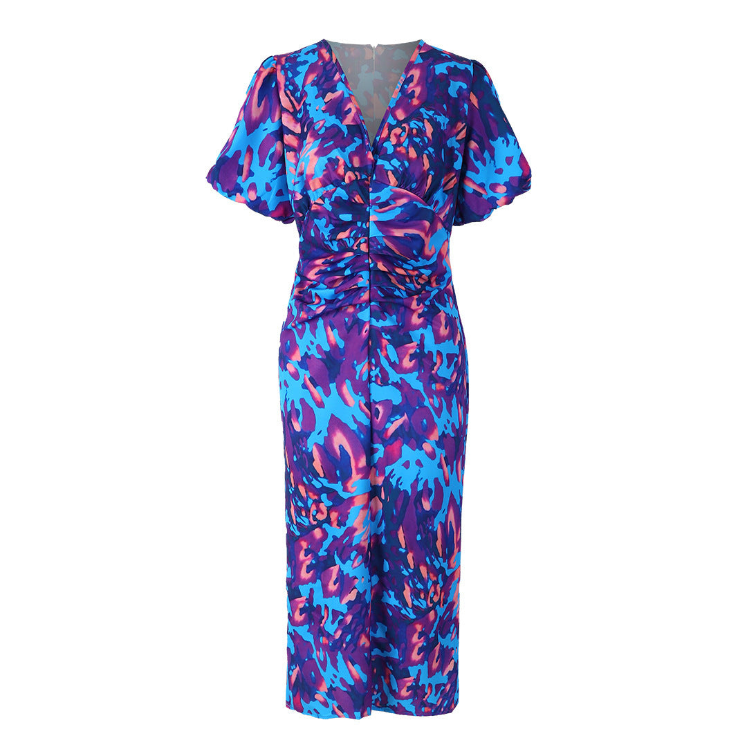 Damen Statement-Midikleid mit Puffärmeln – Elegantes Partykleid mit modernem Schnitt