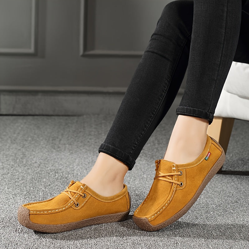 Damen Freizeit-Slipper im Mokassin-Stil – Bequeme Alltags-Schnürschuhe