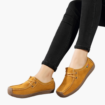 Damen Freizeit-Slipper im Mokassin-Stil – Bequeme Alltags-Schnürschuhe