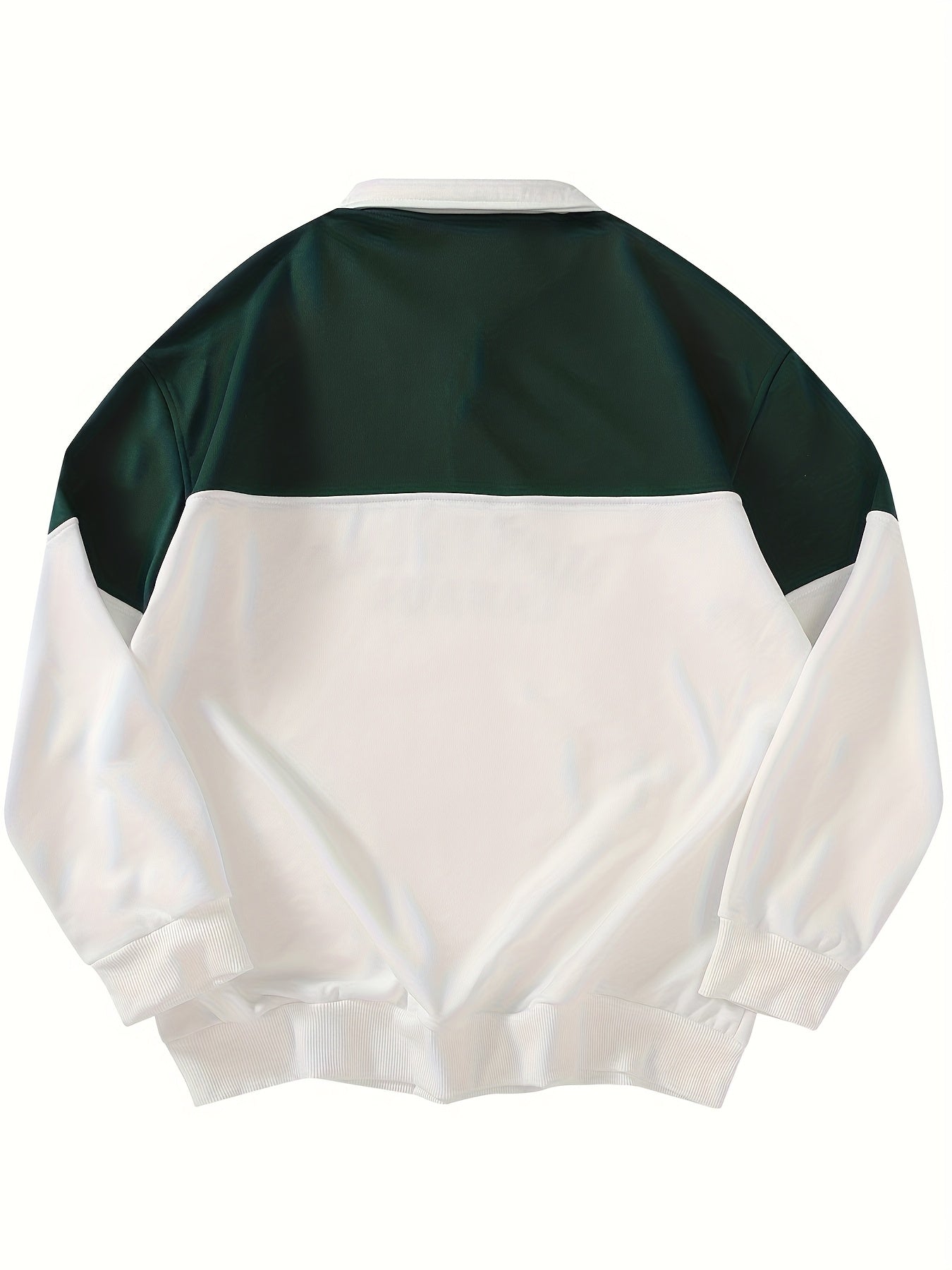 Unisex long-sleeve sweatshirt with collar, zipper, and “Montreal Canada” print – Green/White