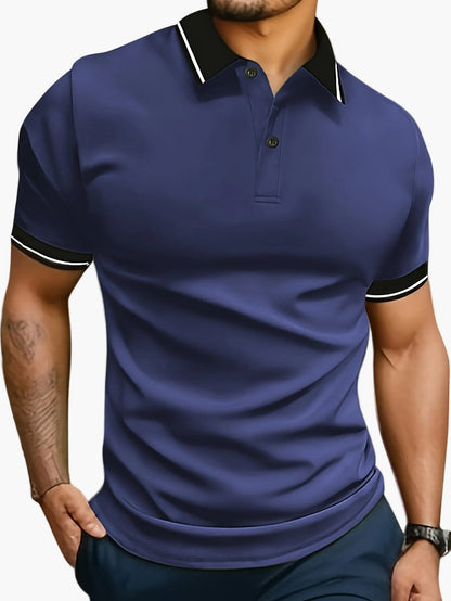 Herren Polo T-Shirt mit Kontrastkragen – Modisches Freizeitshirt für Alltag und Sport
