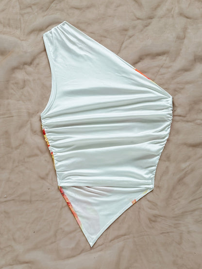Women's One-Shoulder Swimsuit Elegant Floral Pattern for Spring & Summer