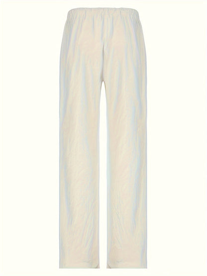 Women's Wide High Waist Casual Pants with Drawstring – Modern Street Style Pants for Spring and Summer