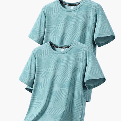Herren Freizeit T-Shirt Set – Atmungsaktive Sommer Oberteile im tropischen Stil, ideal für Alltag und Sport