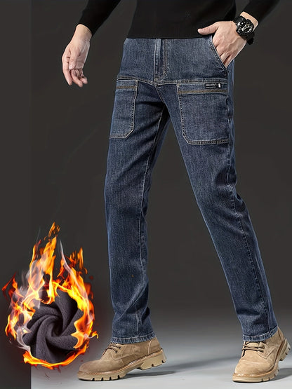 Herren Thermojeans mit Fleecelining und aufgesetzten Taschen