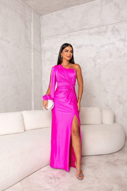Women's One-Shoulder Evening Dress Elegant Asymmetrical Festive Gala