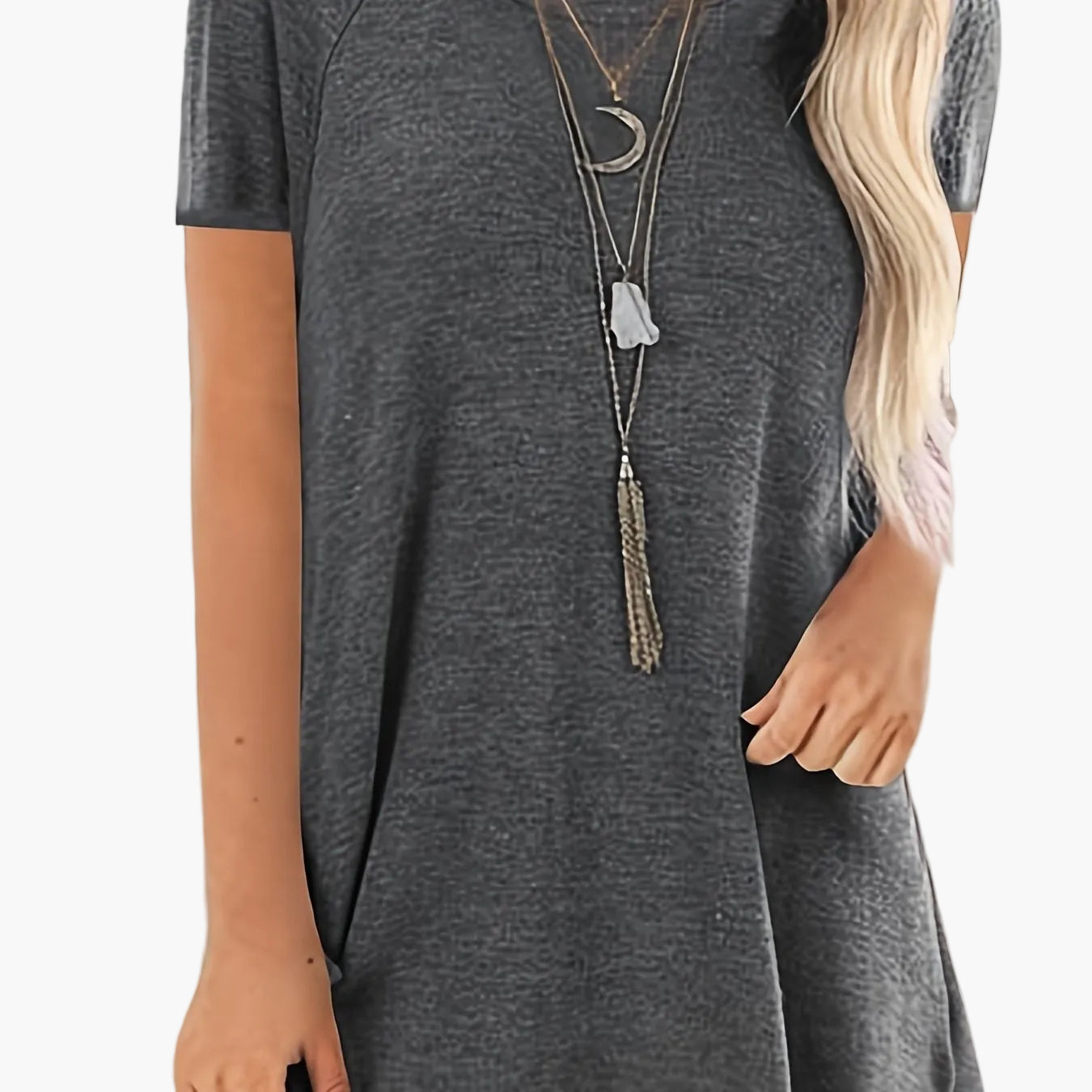 Women's Tunic Shirt Short Sleeve Loose Fit Casual Everyday