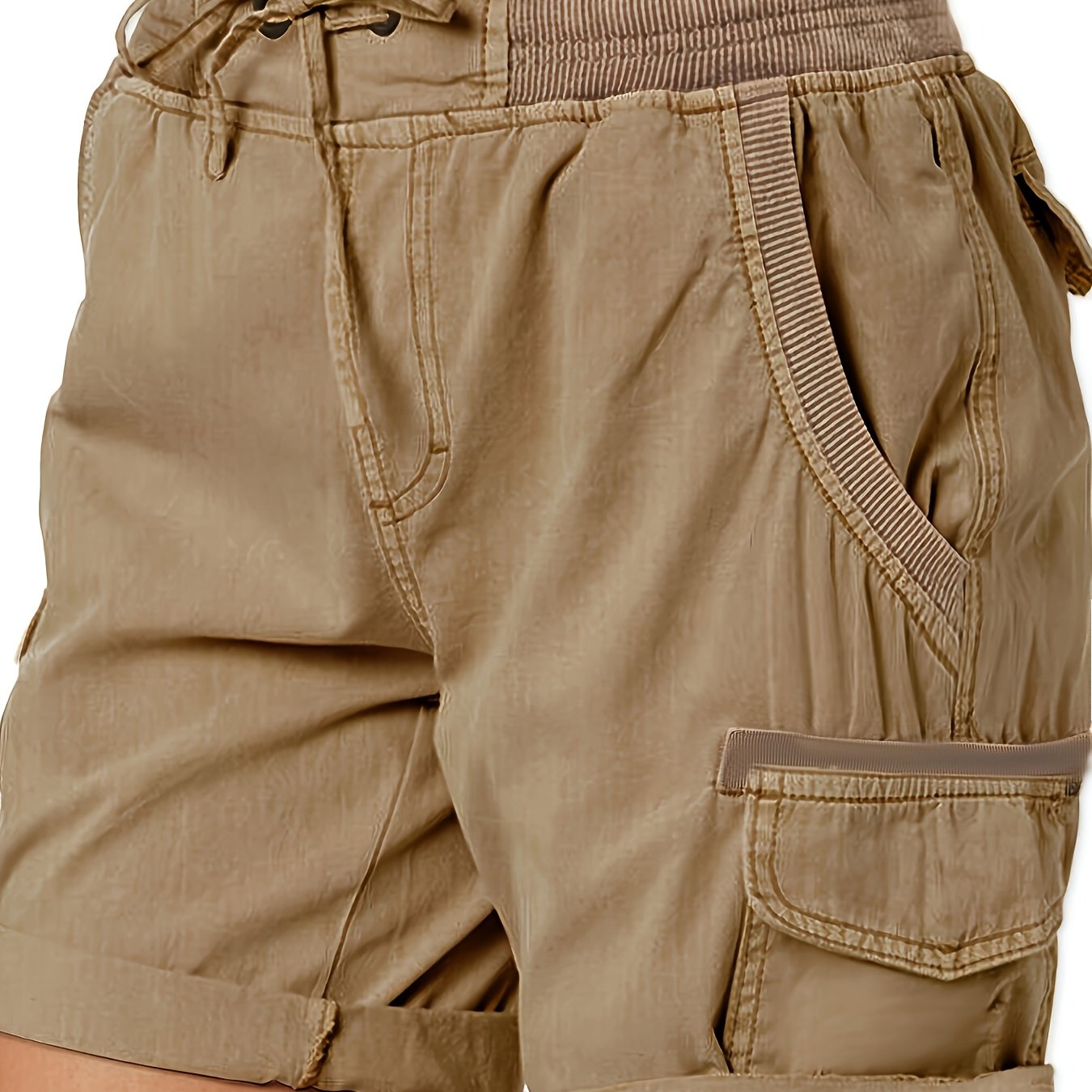Women's Casual Shorts with Drawstring and Cargo Pockets – Comfortable Summer Bermuda Shorts