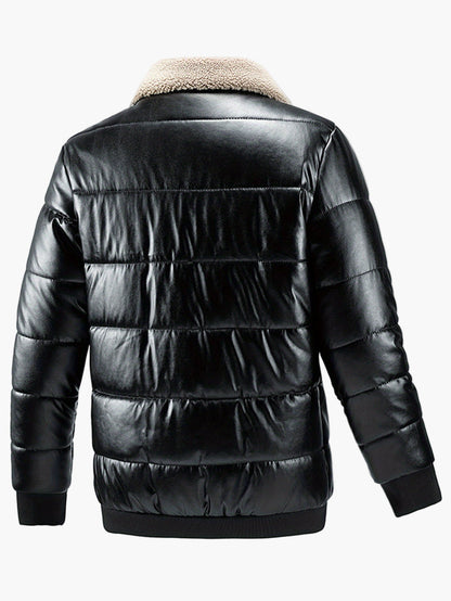 Men's quilted jacket in casual style with teddy collar – perfect for everyday and leisure use
