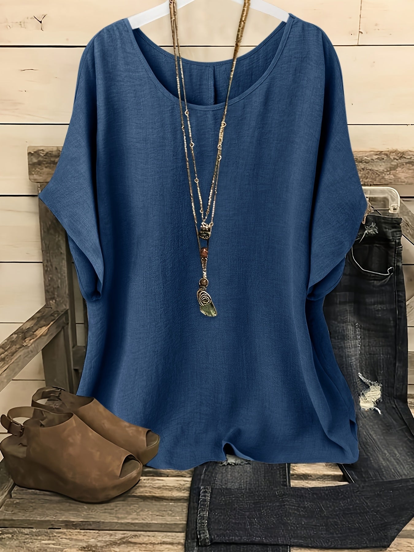 Damen Casual Oversize Tunika Bluse für Alltag und Freizeit – Lockerer Stil