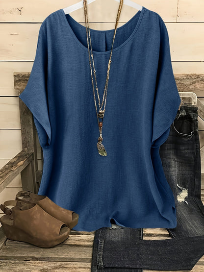 Damen Casual Oversize Tunika Bluse für Alltag und Freizeit – Lockerer Stil