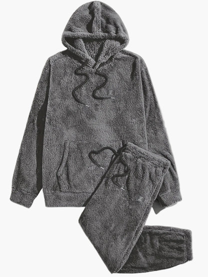 Men's Cozy Hooded Sweatshirt & Sweatpants Set – Comfortable Leisure Suit for Autumn and Winter