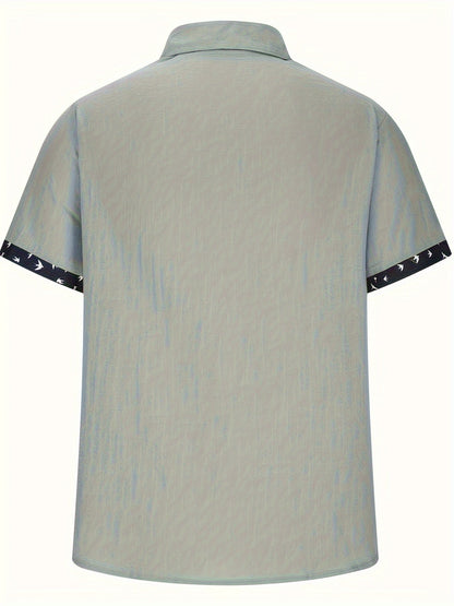 Men's Summer Short-Sleeve Casual Shirt with Contrast Details – Perfect for Vacation & Everyday Wear