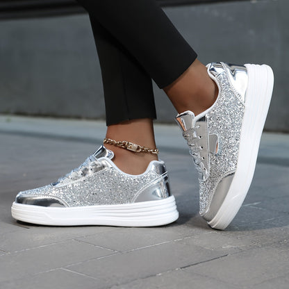Women's Glitter Sneakers for Everyday & Party – Fashionable Casual Shoes in a Trendy Look