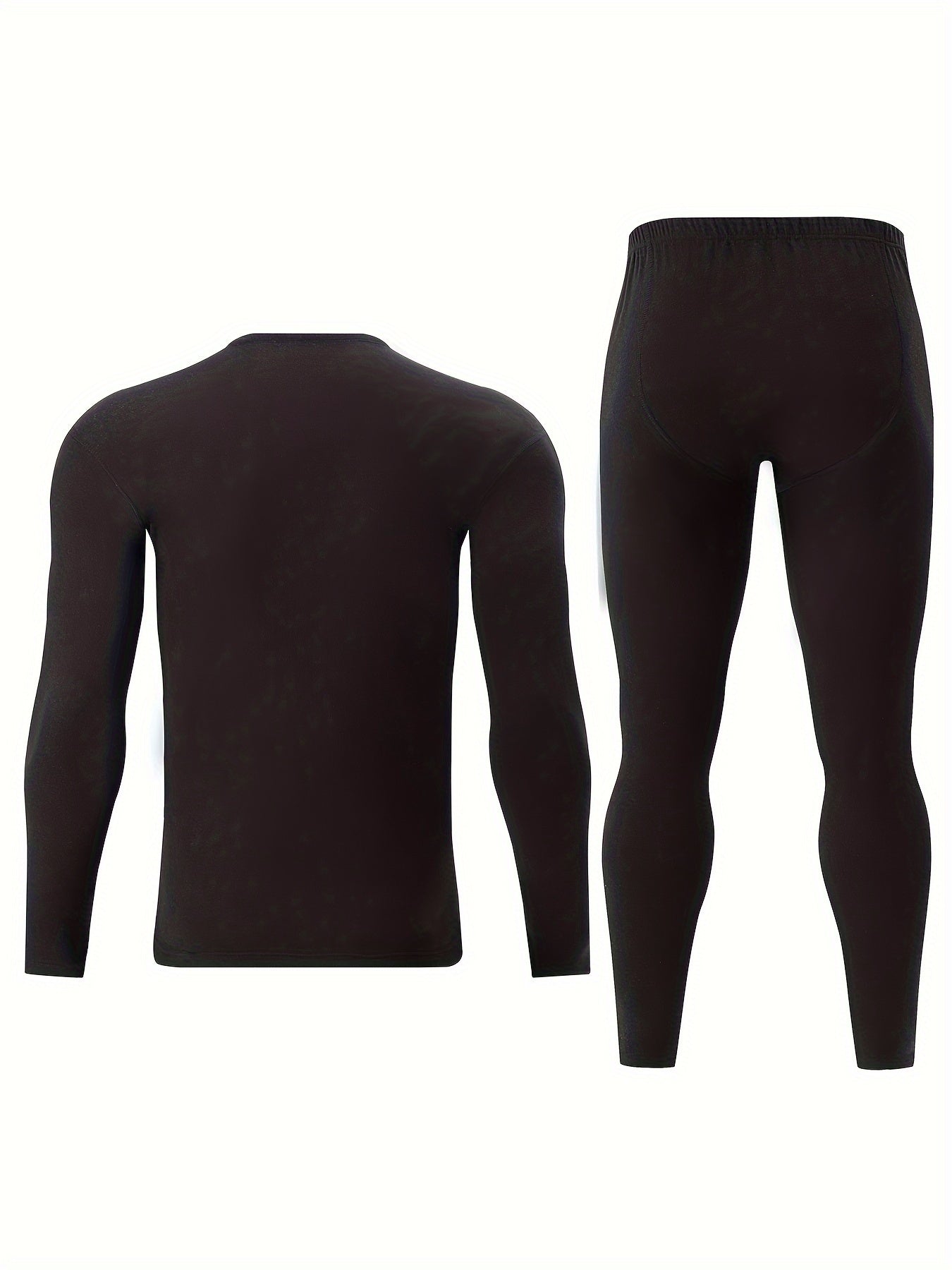 Men's thermal underwear set, long-sleeve shirt & leggings, warm two-piece outfit