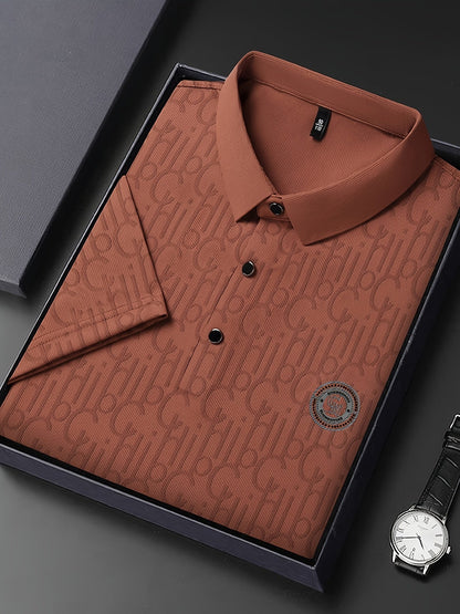 Men's Casual Shirt with Pattern and Classic Notch Collar – Stylish Summer Shirt for Everyday and Leisure Wear