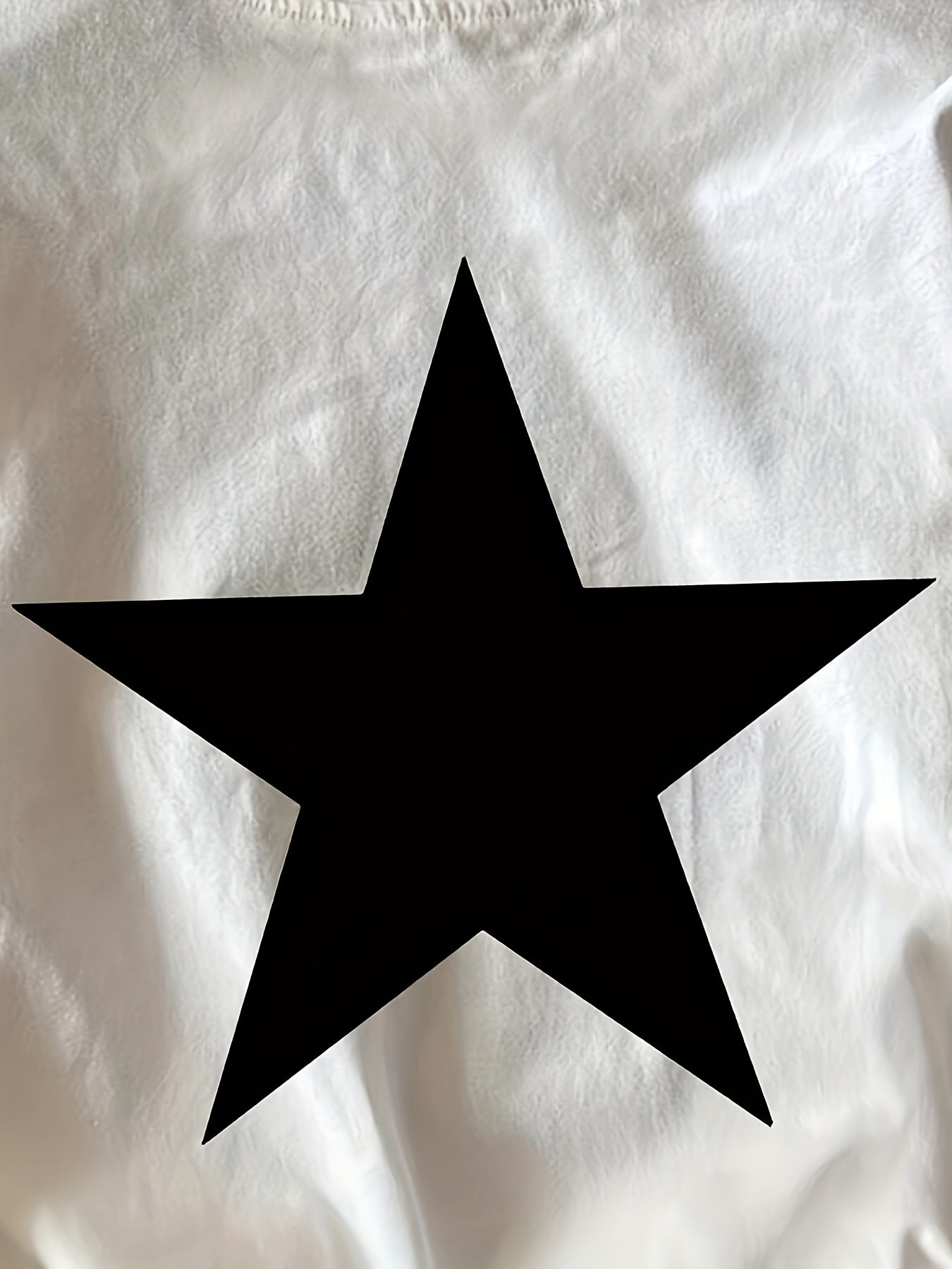 Women's T-Shirt with Large Star Print – Sporty Street Style for Spring and Summer