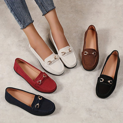 Women's Slip-On Moccasins Comfortable Casual Elegant Loafer Shoes