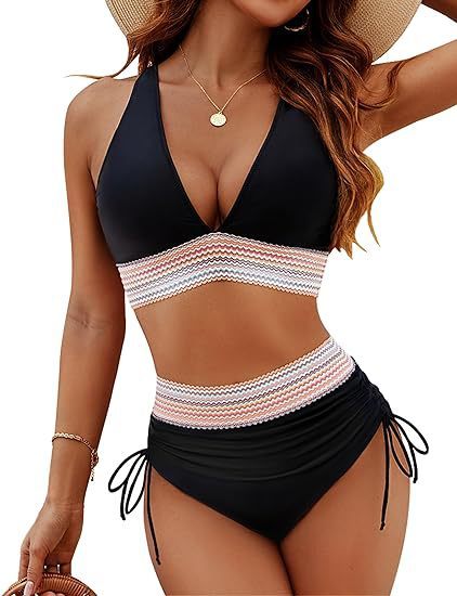Adele – Hochtailliertes Damen-Bikini-Set mit Schlitz