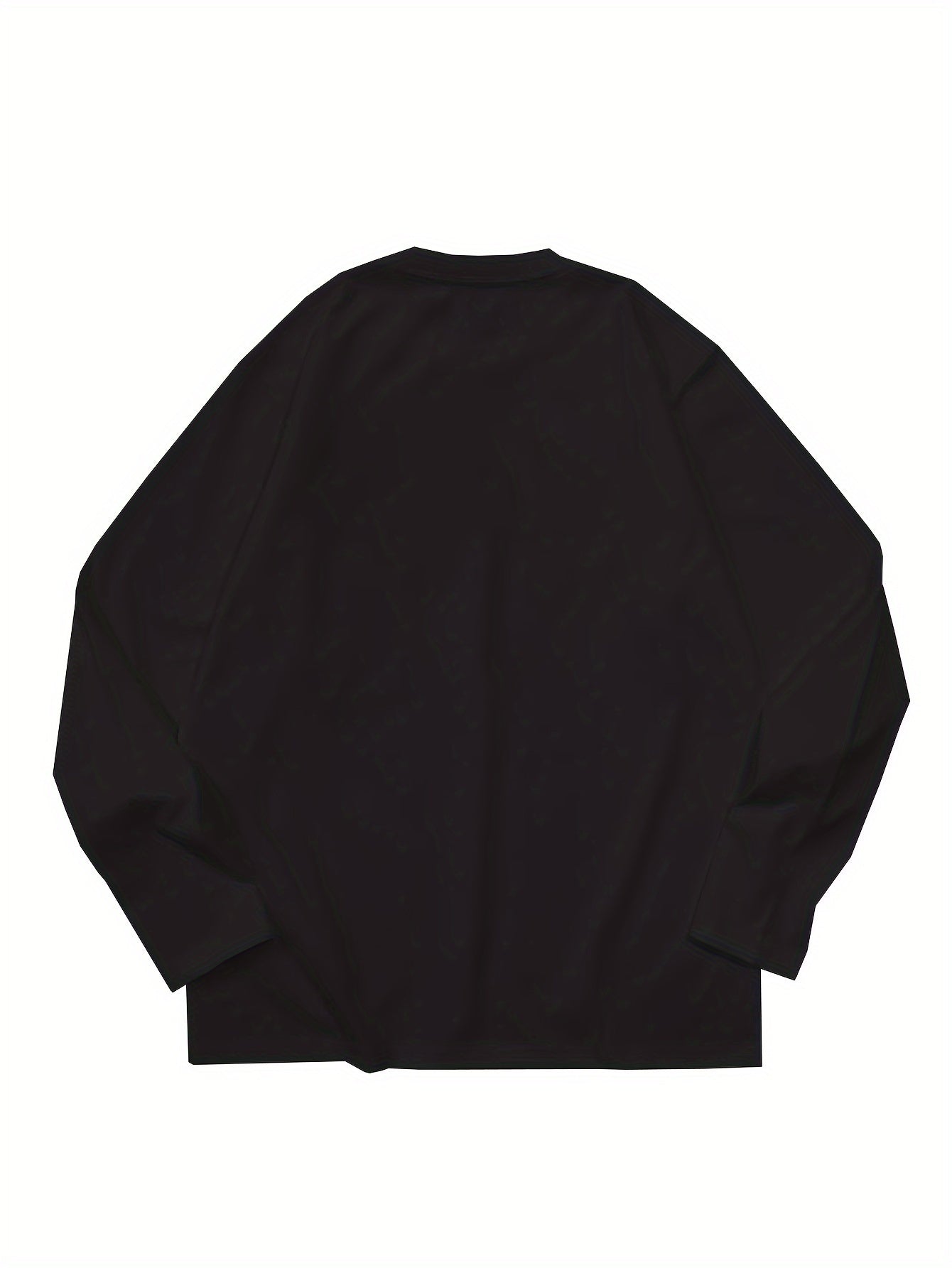 Unisex long-sleeve crew-neck basic shirt, black