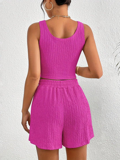 Damen Zweiteiler Set – Modisches Top und Shorts im Casual Look für Alltag & Sommer