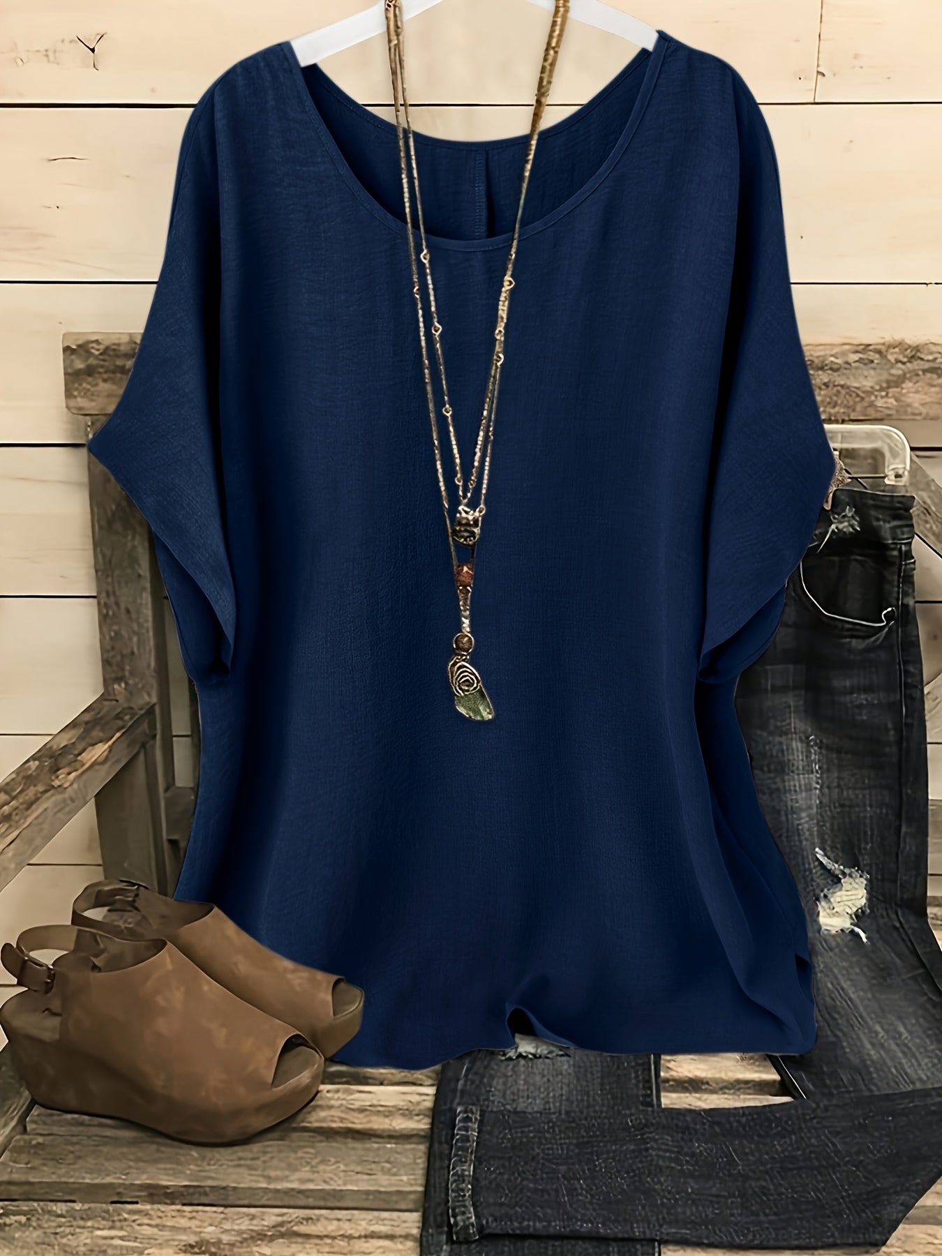 Damen Casual Oversize Tunika Bluse für Alltag und Freizeit – Lockerer Stil