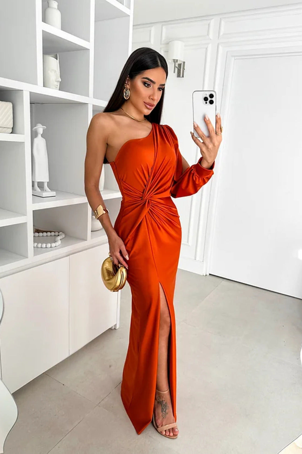 Women's One-Shoulder Evening Dress Elegant Asymmetrical Festive Gala