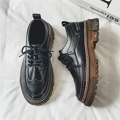 Herren Vintage Brogue Plateau-Schnürschuhe – Elegante Business- und Freizeit-Schuhe
