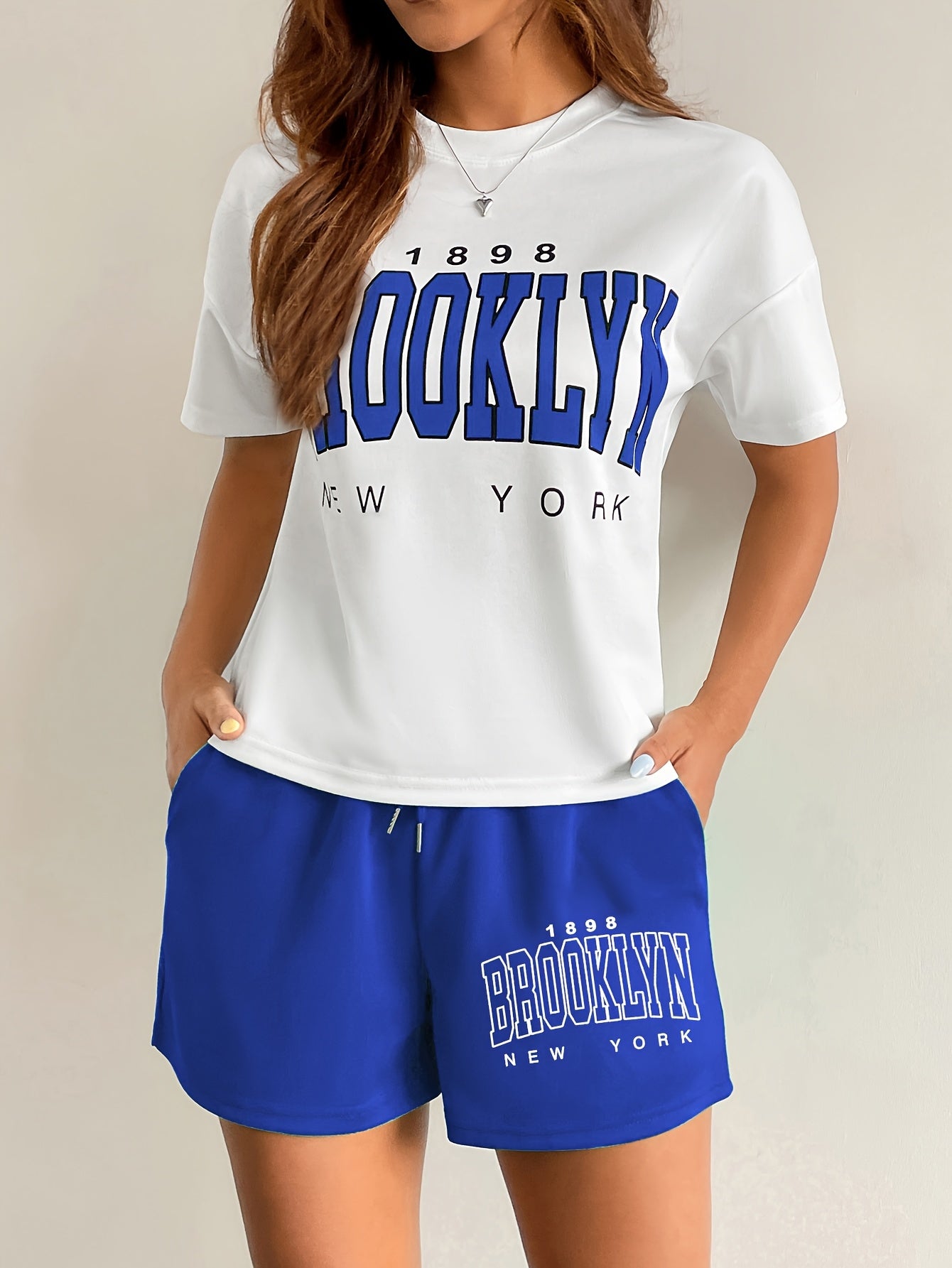 Damen Brooklyn New York Casual Lounge Set – Sportlicher Zweiteiler für Freizeit & Alltag