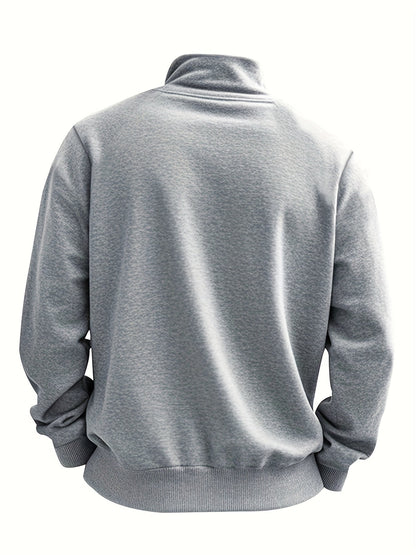 Herren Halb-Reißverschluss Pullover mit Brusttasche