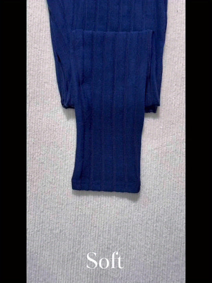 Gerippte Leggings für Damen mit hoher Taille und Kordelzug
