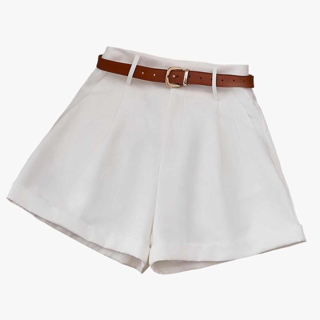 Women's Elegant High Waist Shorts with Belt – Perfect for Office & Leisure