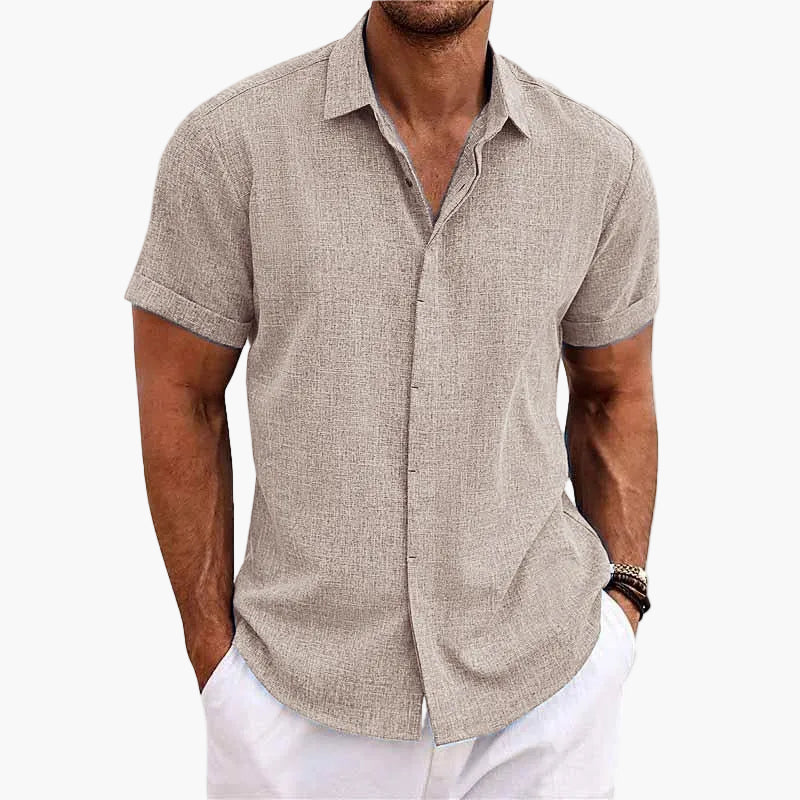 Men's Casual Short-Sleeve Shirt with Turn-Down Collar – Contemporary Summer Shirt for Everyday Life & Vacation