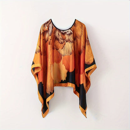 Women's Boho Poncho Tunic – Elegant Cover-Up for Beach and Leisure