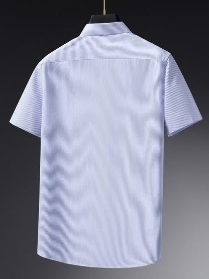 Men's Business Short-Sleeve Shirt with Pinstripes – Modern Design for Office and Leisure