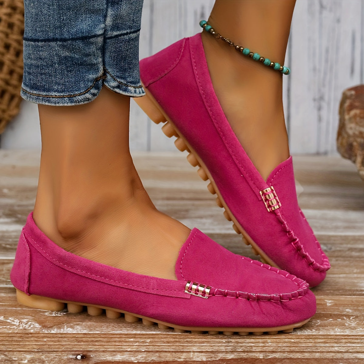Women's Slip-On Moccasins Comfortable Casual Shoes for Everyday and Office Use