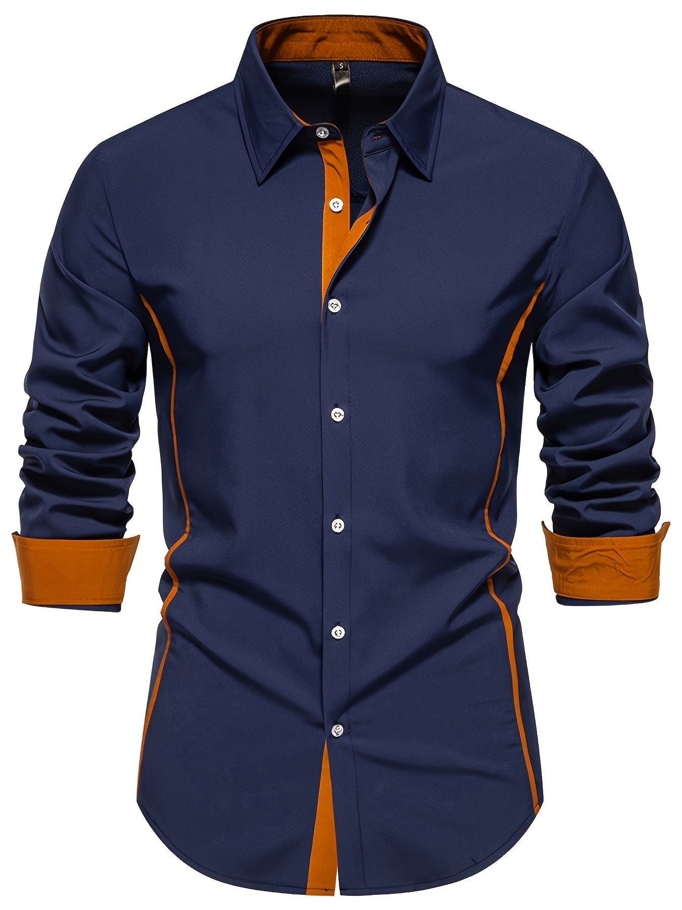 Herren Freizeit Slim Fit Hemd mit Kontrastdetails – Modernes Langarm Business & Casual Shirt