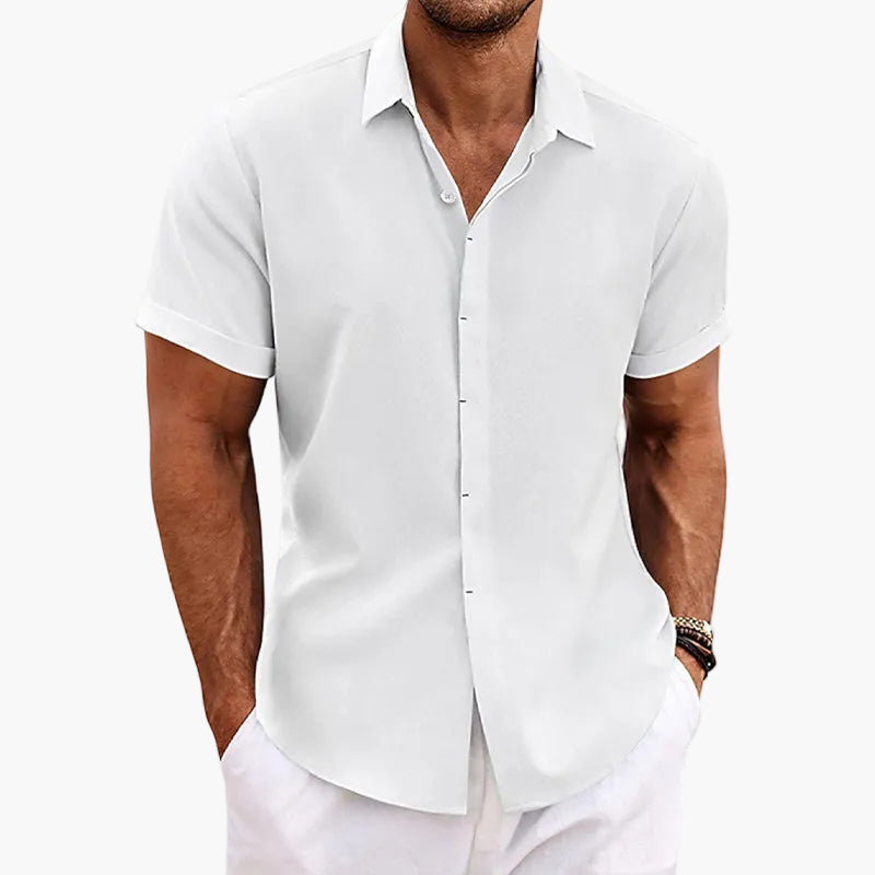 Men's Casual Short-Sleeve Shirt with Turn-Down Collar – Contemporary Summer Shirt for Everyday Life & Vacation