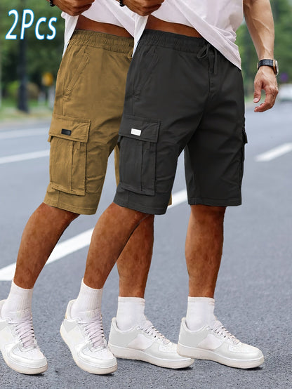 Men's Cargo Shorts 2-Pack – Casual Outdoor and Leisure Bermudas with Pockets