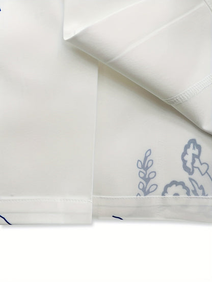 Men's Short-Sleeve Resort Shirt with Artistic Embroidery and Modern Floral Pattern – Stylish for Summer and Vacation