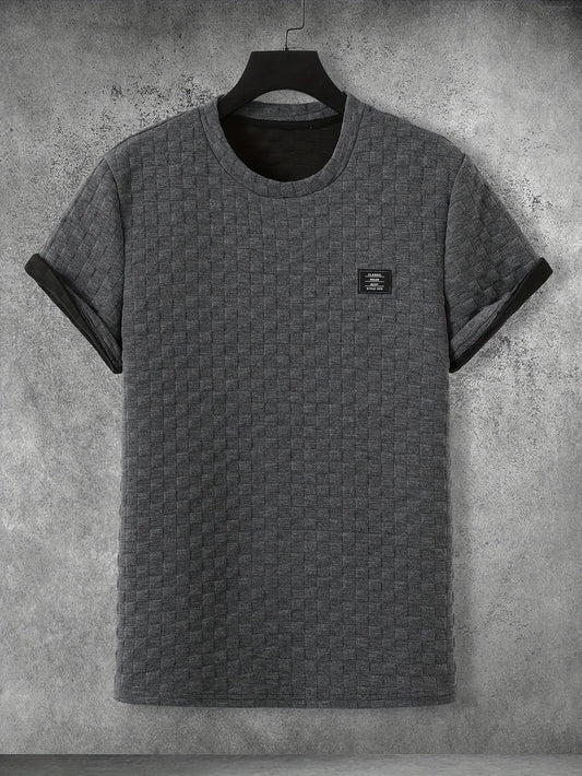Men's Modern Short-Sleeve T-Shirt with Waffle Texture and Urban Look – Casual & Everyday Wear
