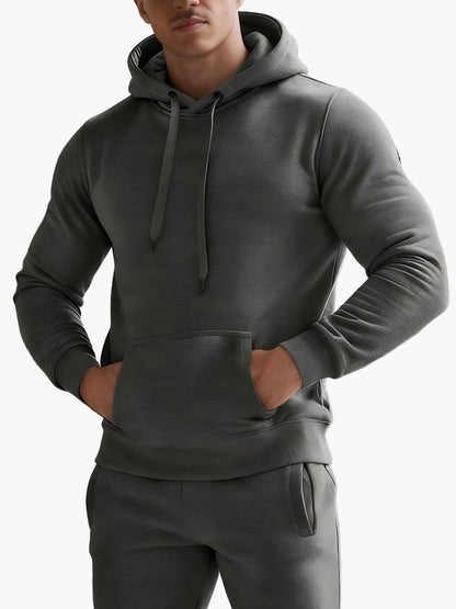 Men's Casual Sports Hooded Sweatshirt and Training Suit Set – Sporty Leisure Hoodie with Sweatpants for Everyday Life and Exercise