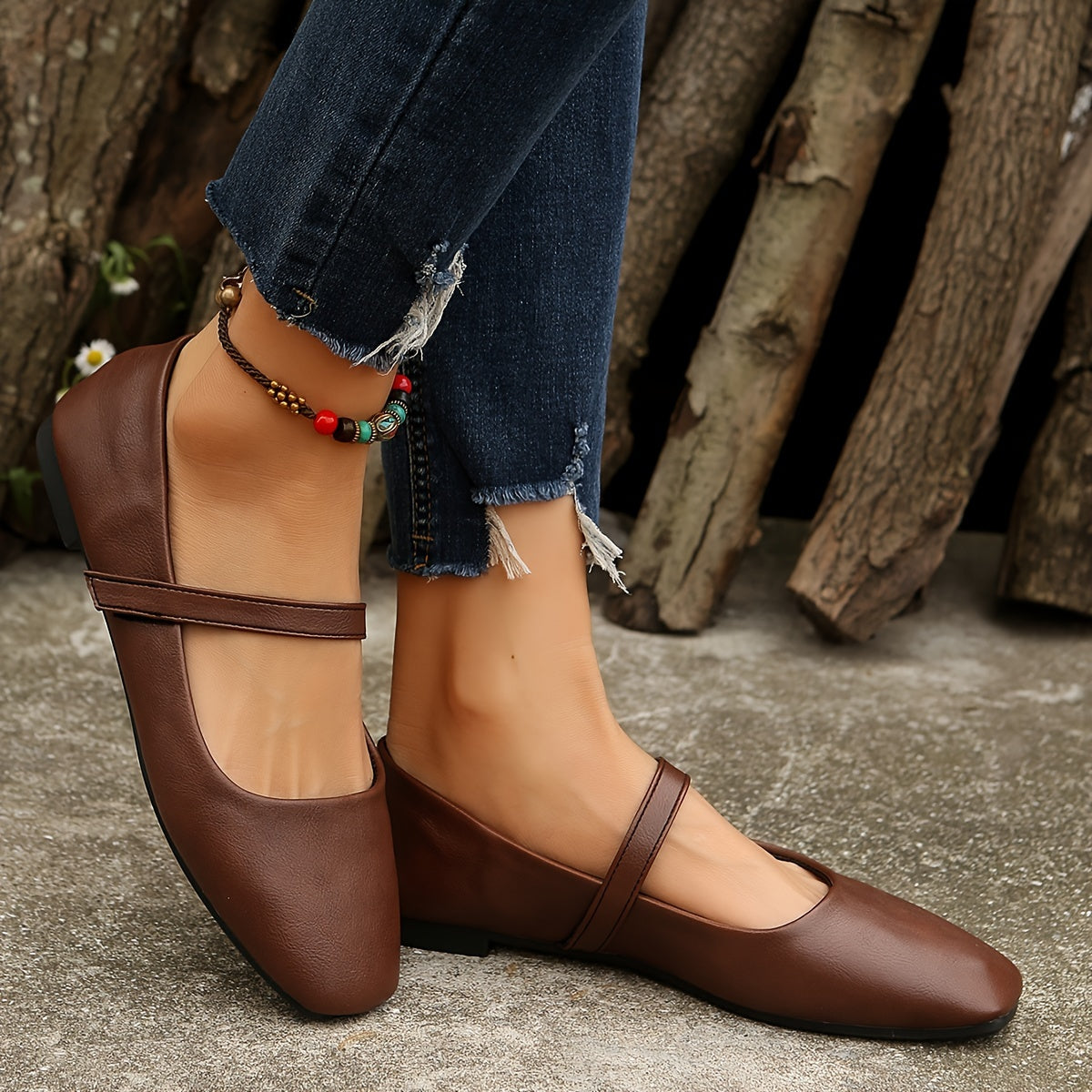 Damen Mary Jane Ballerinas Flach Elegant Alltagsschuhe