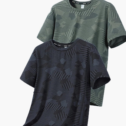 Herren Freizeit T-Shirt Set – Atmungsaktive Sommer Oberteile im tropischen Stil, ideal für Alltag und Sport