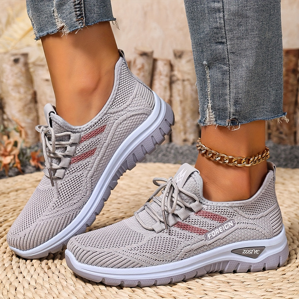 Women's Casual Sneakers with Laces – Comfortable Sports Shoes for Everyday & Fitness