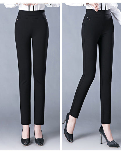Stephanie – Elastic High-Waisted Casual Striped Pants