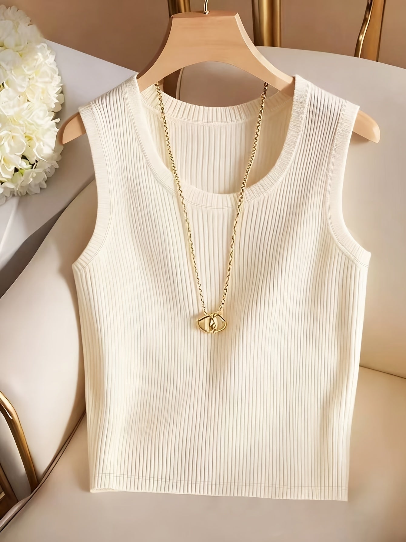 Damen Rippstrick Tanktop Elegant Basic Weste für Alltag und Büro