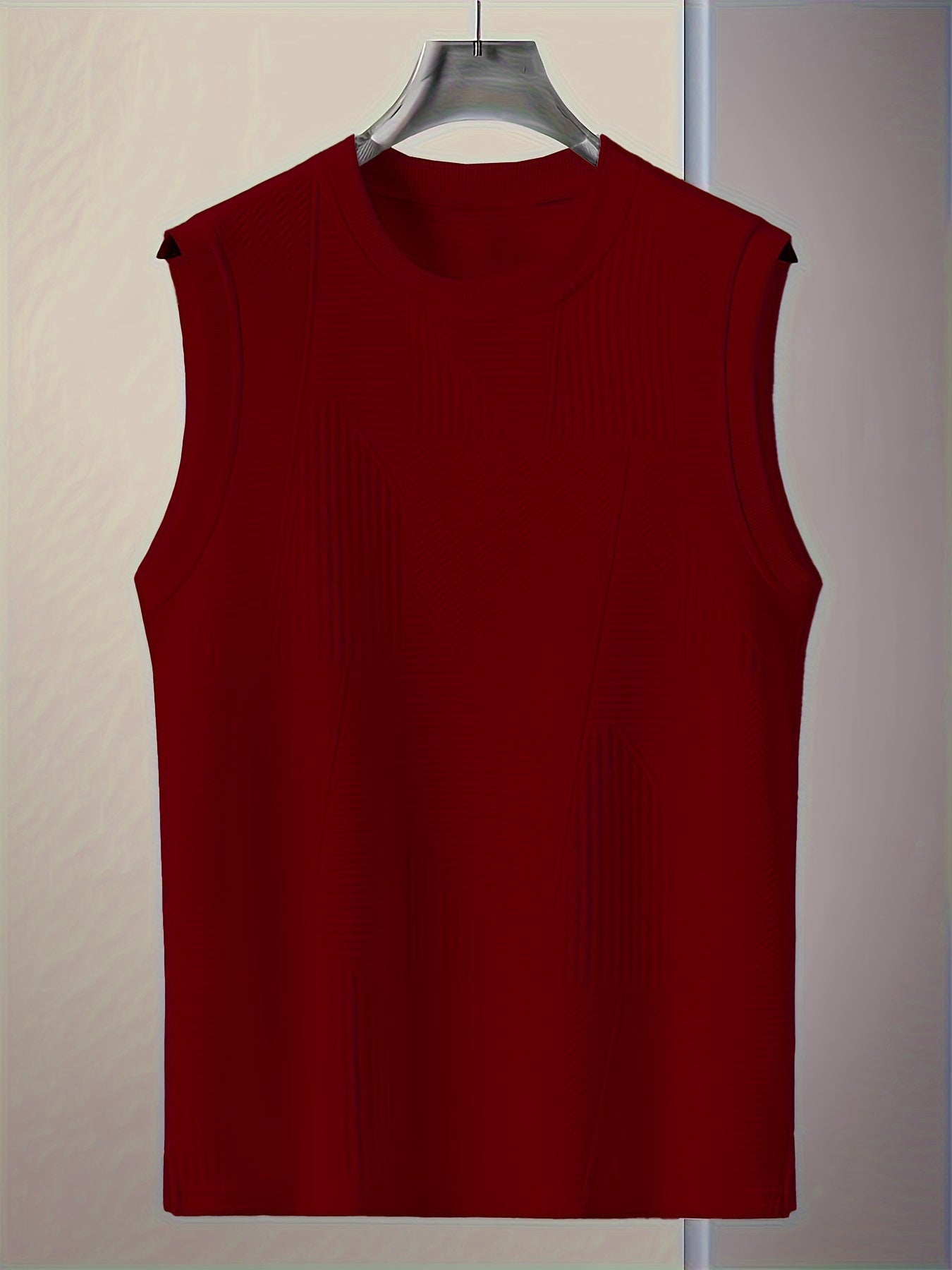 Men's Sleeveless Casual Tank Top – Modern Textured Design, Summer Leisure Shirt