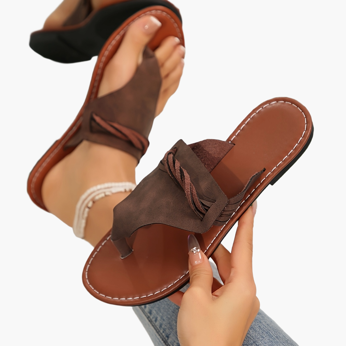 Women's Toe Separator Sandals – Fashionable Summer Shoes for Leisure & Vacation