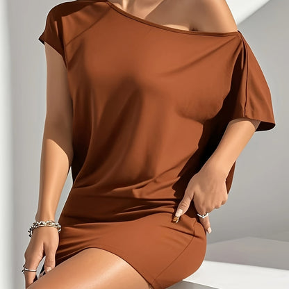 Women's Off-Shoulder Mini Dress in Casual Style – Perfect for Everyday & Going Out